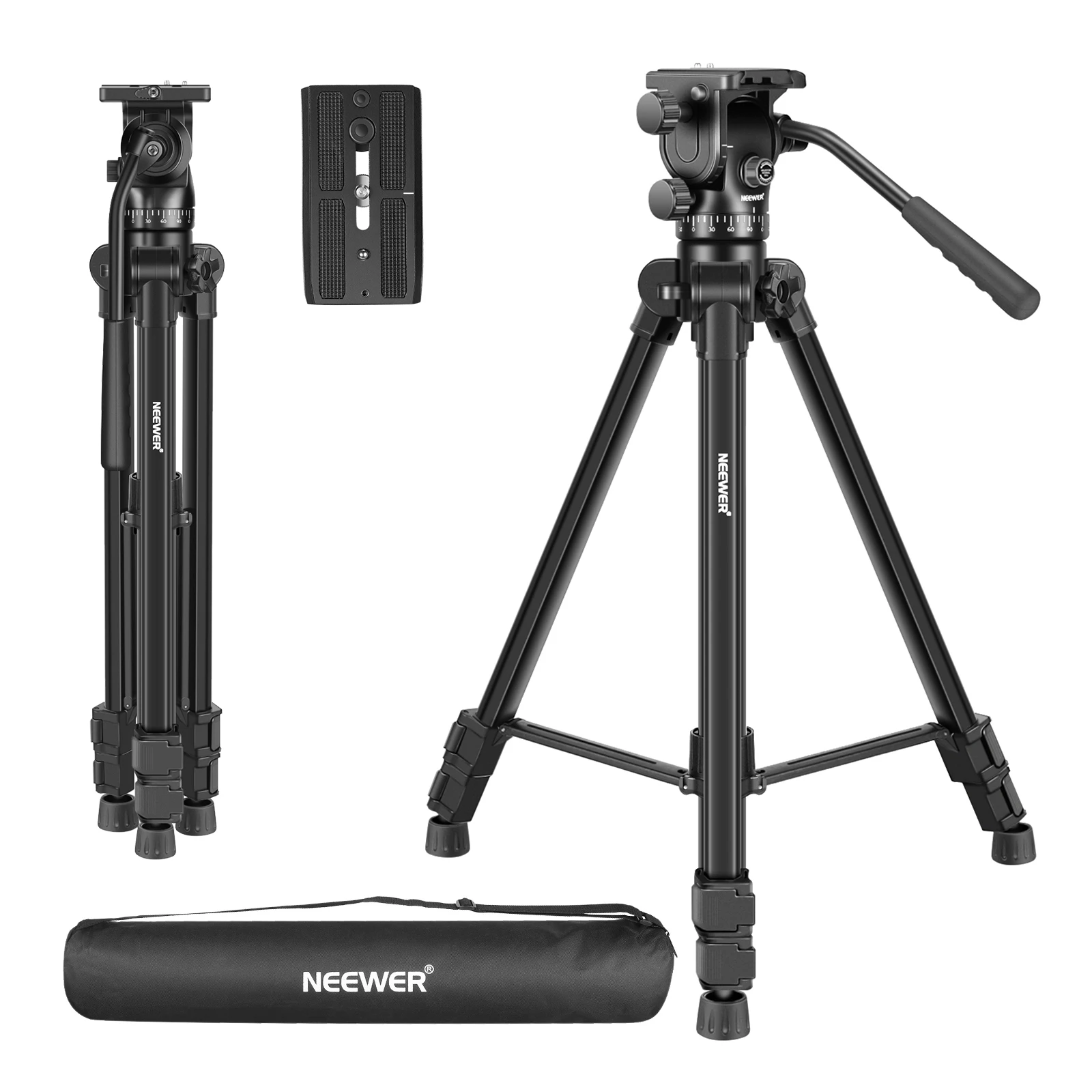 

Видеоштатив Neewer 66 ''с Плавающей головкой-светильник Штатив для весовой камеры с панорамной головкой для DSLR камеры, видеокамеры и видеокамер...