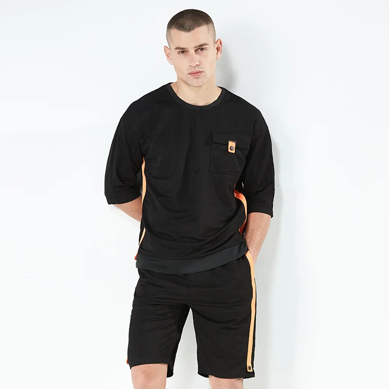 Новый Повседневный модный костюм полосатый вязаный летний круглый вырез широкий