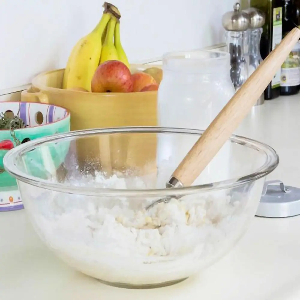13 &quotяйцо колотушки муки мешалка для крема с деревянной ручкой Нержавеющая сталь