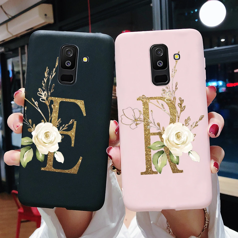 For Samsung Galaxy J8 2018 Mobile Silicone Phone Case Flower