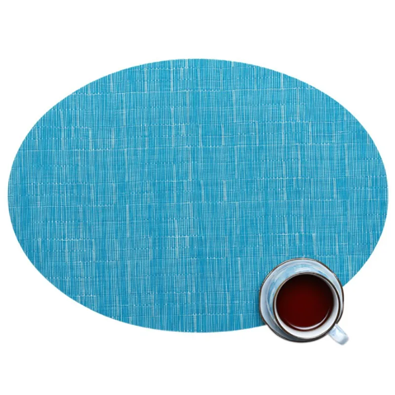 

s 45*32.5CM PVC Bamboo Weaving Heat Resistent Table Placemat Tableware Pad Waterproof Coffee Tea Place Mat