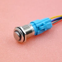 new 16mm metal high head button switch circular 24v self locking reset waterproof with lamp plug wholesale sales