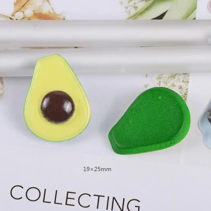 Кавайные кабошоны из смолы с плоской задней стороной 20 шт./лот авокадо