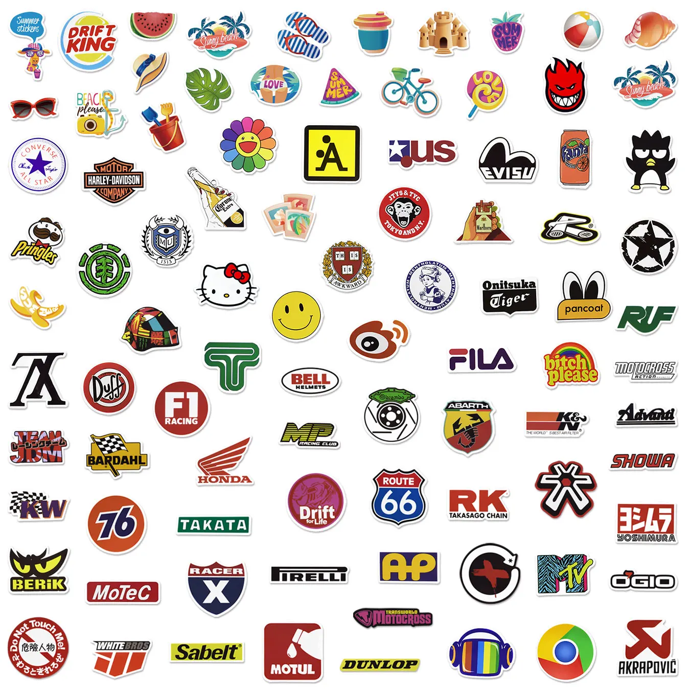 Pegatinas de dibujos animados variados para ordenador port&aacute;til, pegatinas para bicicleta, monopat&iacute;n, equipaje, casco, juguetes, Jdm, 1000 Uds.-3