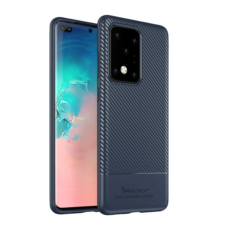 

Carbon Fiber Case for Samsung Galaxy S 20 S20 Ultra Plus Phone Case Protective Shell Soft Shockproof Mobile Phone Back Cover