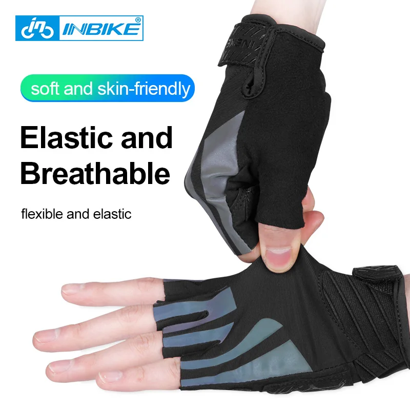 INBIKE летние велосипедные перчатки светоотражающие мужские и женские Перчатки для
