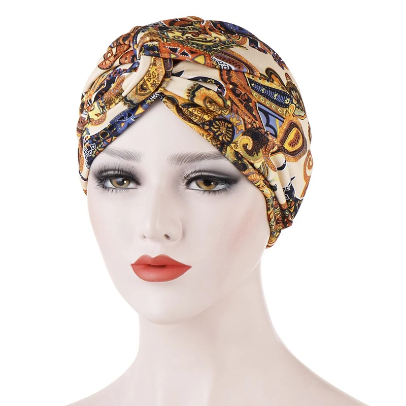 Женский хиджаб с принтом тюрбан мусульманский головной платок Солнцезащитная
