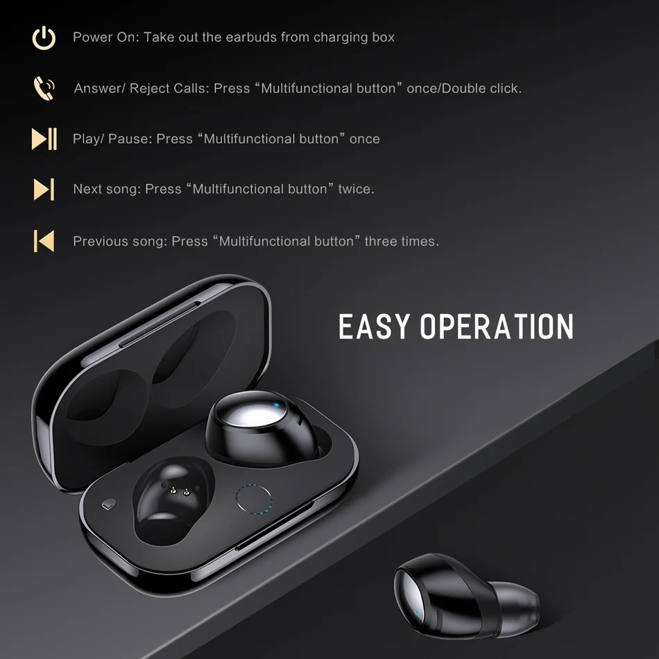 ROCK TWS Bluetooth 4,2 мини Двойные беспроводные наушники Bluetooth наушники стерео звук наушники с микрофоном и зарядным устройством