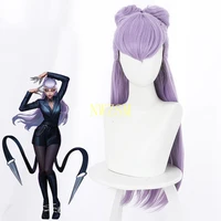 game lol kda evelynn cosplay wigs agonys embrace women long mixed purple hair wig with buns halloween carnival party wigs
