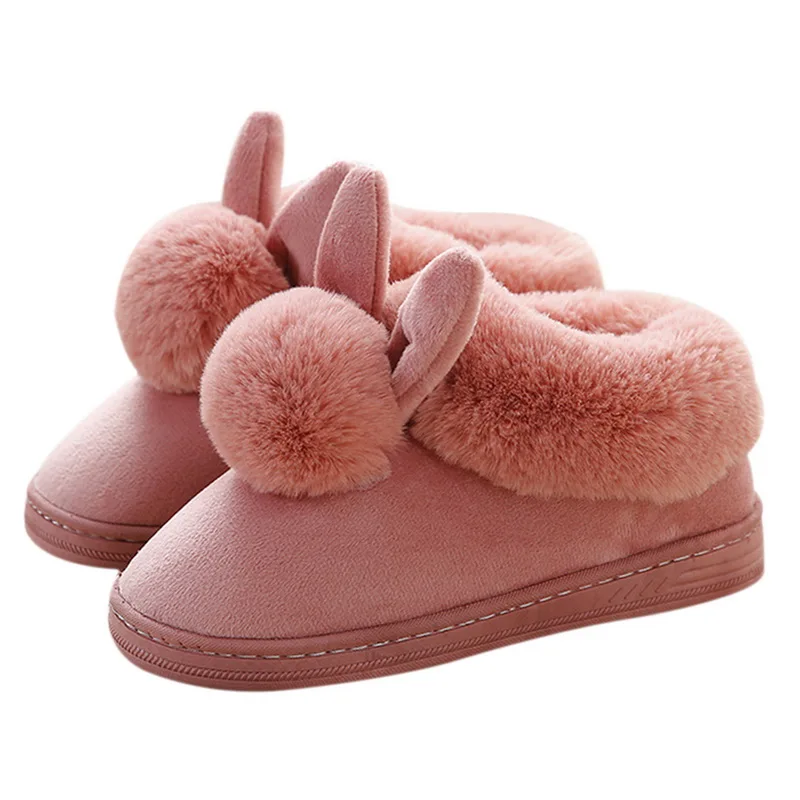 

PUIMENTIUA Women Winter Home Slippers Cartoon Cat Shoes Non-slip Soft Winter Warm House Slippers Indoor Bedroom Lovers Couples