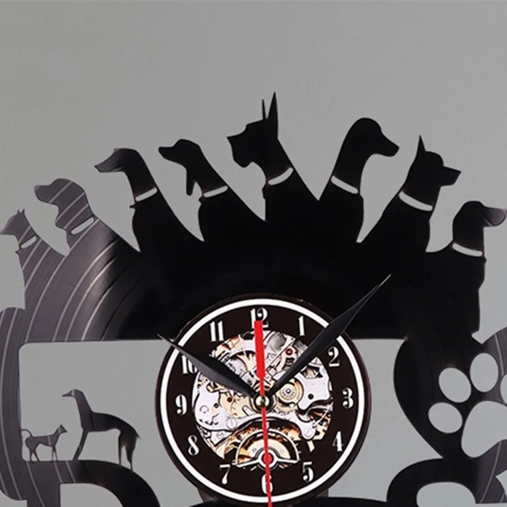 2019 разная форма в виде собаки полые виниловые часы подарок для любителей собак