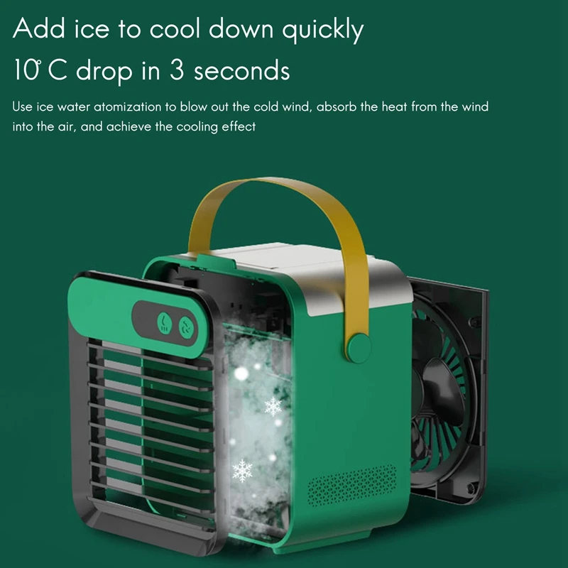 

Portable Air Cooler, Mini Handle Evaporative Personal Rechargeable Air Conditioner, 3 Speed,for Room, Home,Office