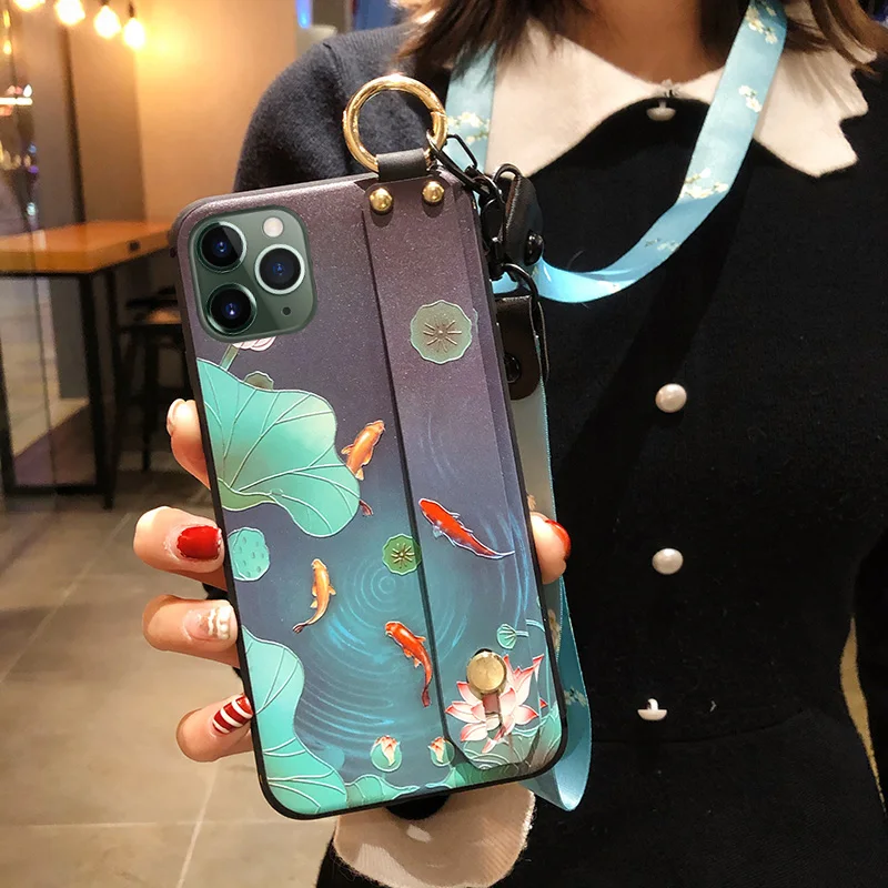 For Samsung Galaxy A42 A30 A30s A50 A50s A70 A71 A51 Wrist Strap Case For Samsung S10 S9 S8 S20 Plus 21 Ultra Note8 9 10 20 Plus