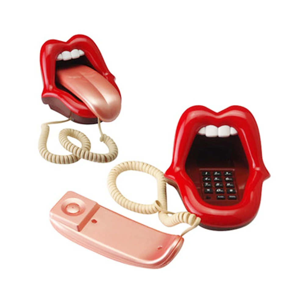 Красный рот телефон проводной Новинка Сексуальные губы подарок мультфильм в