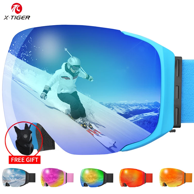 X Tiger лыжные очки магнитные двухслойные поляризованные линзы UV400 защита сноуборд