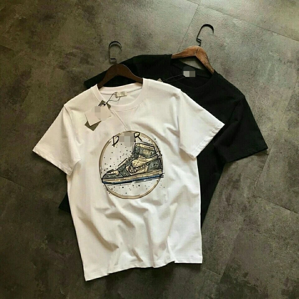 

Women's Spring and Autumn Classic Embroidered White High Quality Loose Men's and Women's Wear