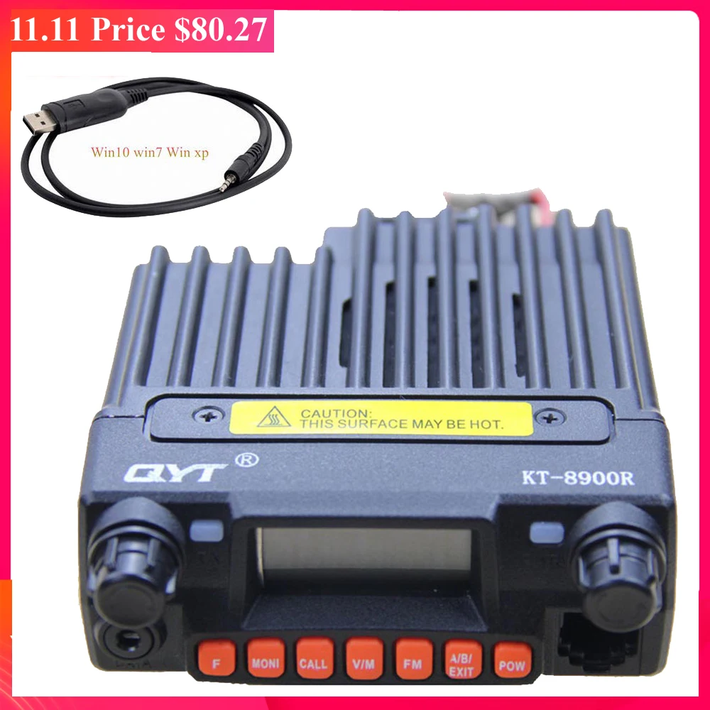 QYT KT-8900R трехдиапазонный приемопередатчик 136~ 174& 240-260& 400~ 480MHz автомобильное мобильное радио 8900R+ USB Программируемый кабель