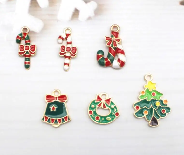 

New 60 pcs Cartoon Christmas tree Charm Pendants DIY Jewelry Making Wholesale