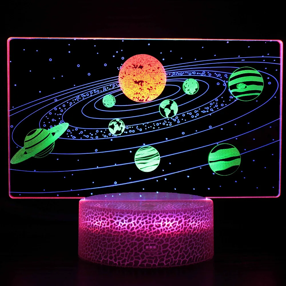 

Space 3D Illusion amp LED Touch 3 color Dynamic Visual Led Night Light for Children Bedroom Decor New Year Gifts for Kids Boys