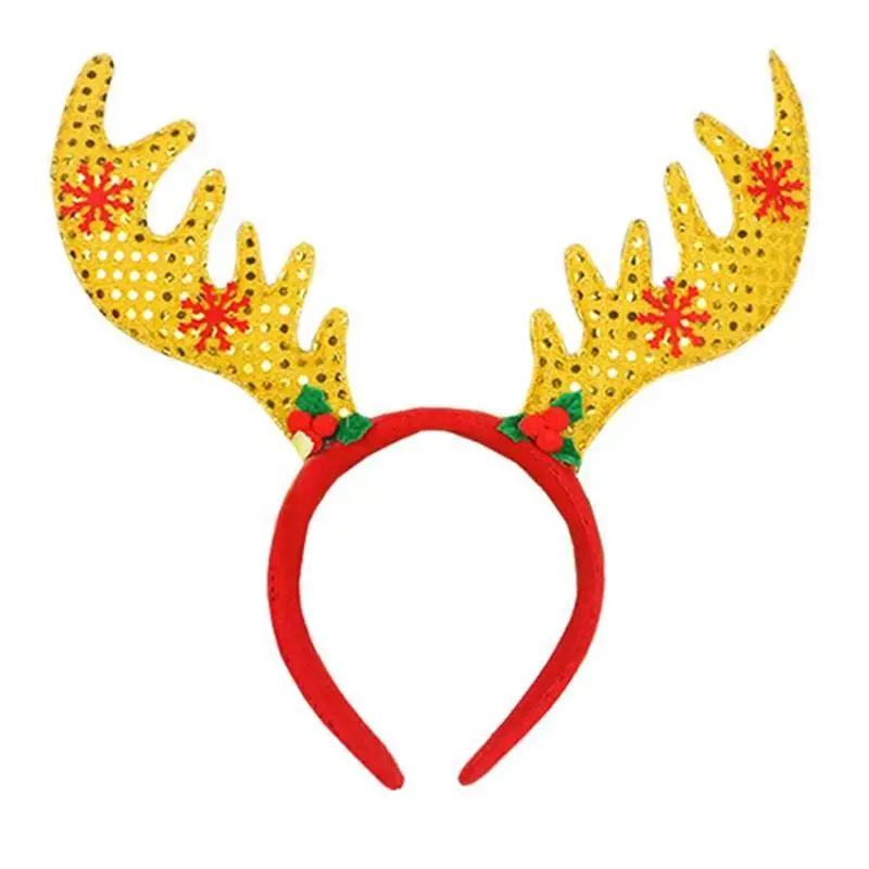 Забавный обруч на голову с оленьими рогами рождественское праздничное платье