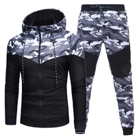 2021men tracksuit autumn camouflage 2 piece set long sleeve shirt pants set men workout clothes jogging suit sportswear s 3xl