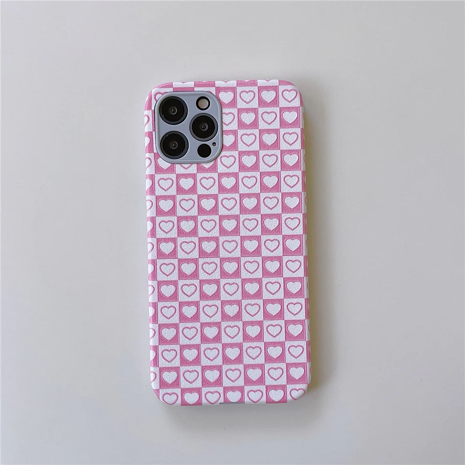 Милый розовый телефонный чехол с сердечками и точками для iPhone 11 12 Pro XS Max XR X 7 8 Plus