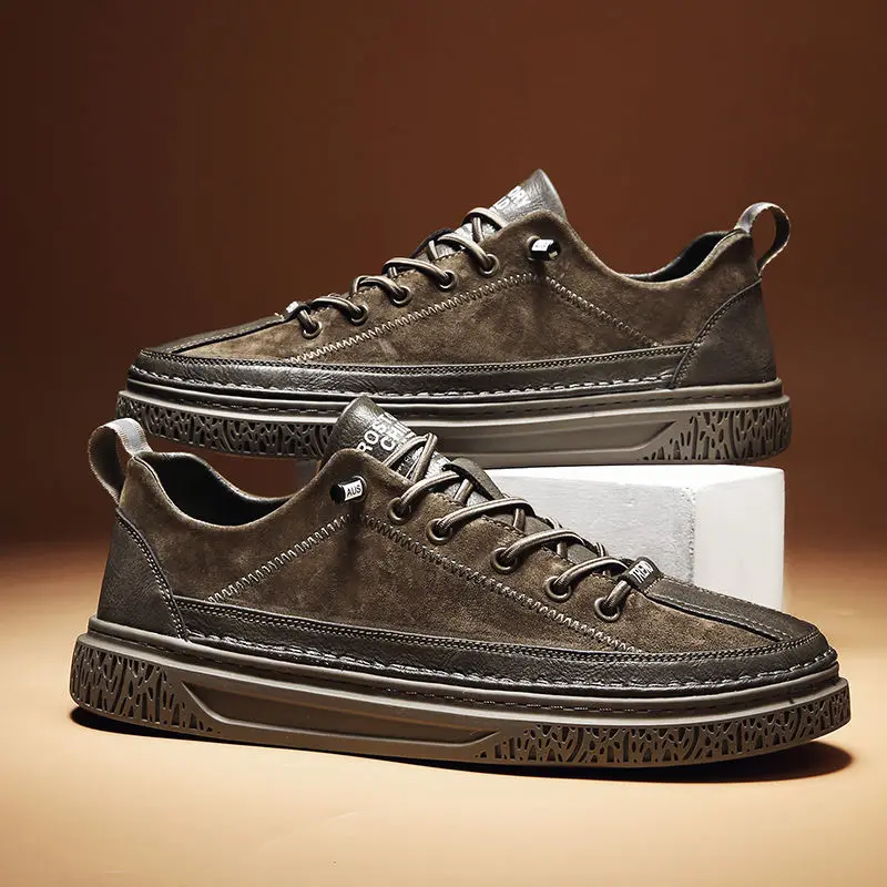 

Luxury Genuine Leather Men Handmade Shoes Flats Casual Skateboard Shoes Breathable Men's Business Walking Shoes Zapatos De Mujer