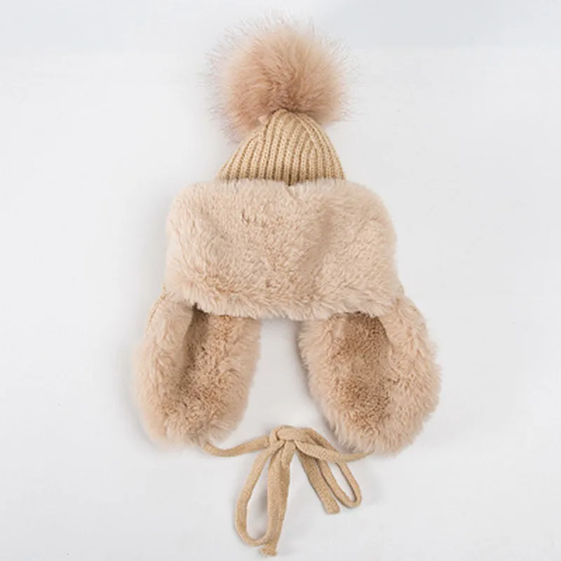 Женская теплая плюшевая хлопковая шапка утолщенная ушанка с накладкой из