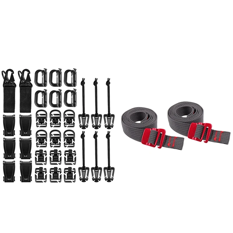 

32 шт. уличный зажим для снаряжения ремешок с пряжкой 2 шт. ремешок с пряжкой быстросъемный с защитой от царапин переплетной ремень для багажа