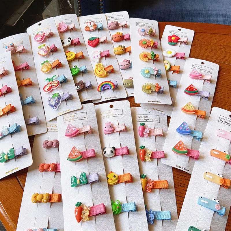 

5 Pcs Korean Spring New Sweet Girl Princess Hairpins Hair Accessories Fashion Children Cute Cartoon hair clips