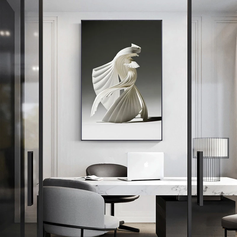 Абстрактная линия холст черно-белая стена искусство минимализм принты