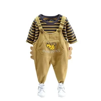 new spring autumn baby boys girls clothes suit children cotton t shirt overalls 2pcssets toddler casual costume kids tracksuits