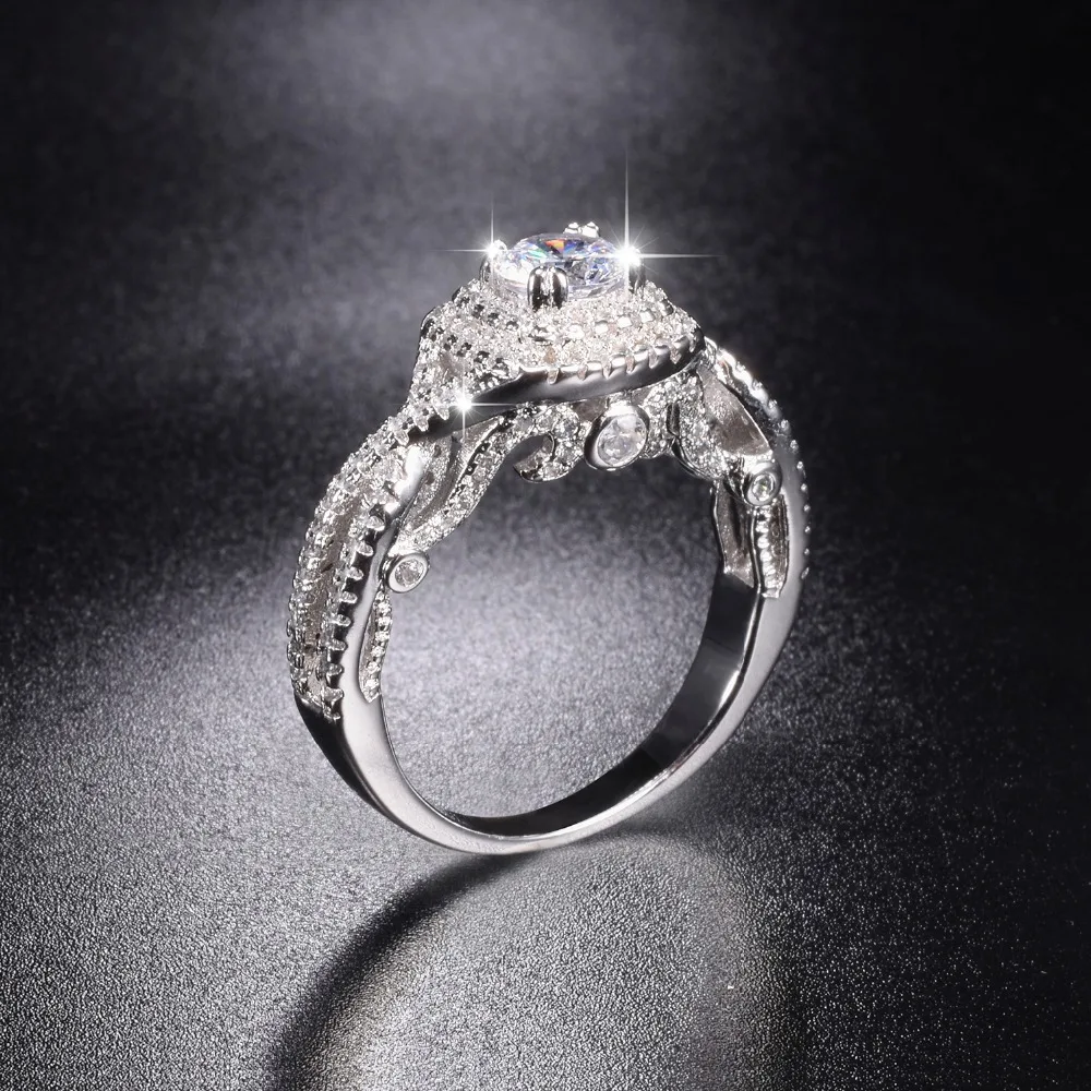 Промо акция! Настоящее твердое 100% Стерлинговое Серебро 925 пробы свадебные кольца