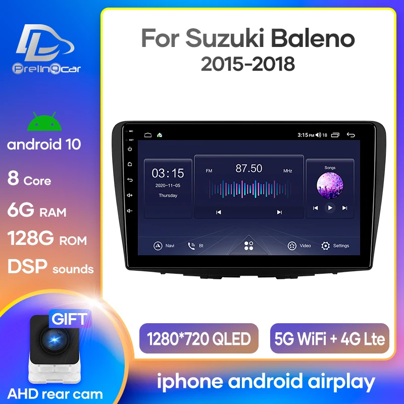 Prelingcar Android 10 0 для SUZUKI Baleno 2015 2016 2017 2018 автомобильное радио мультимедийный