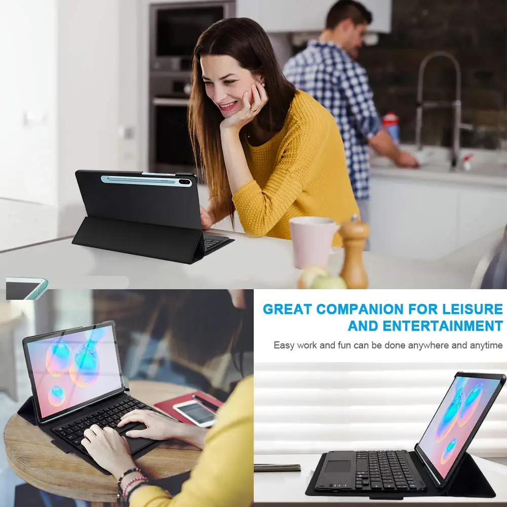 Для samsung Galaxy Tab S6 10," SM-860/T865 планшет с магнитной адсорбцией съемный чехол с клавиатурой Bluetooth и кожаный чехол