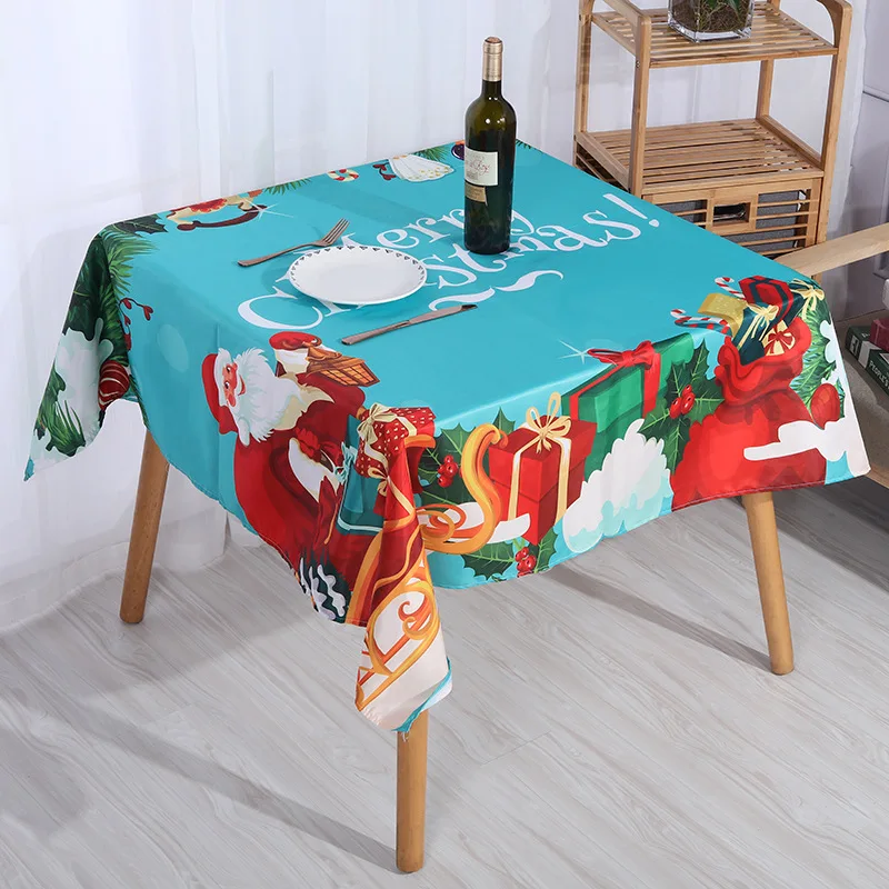 

Christmas Tablecloth Rectangular Washable Spillproof Tablecloth Stain Resistant Decorative Waterproof Polyester Table Cover