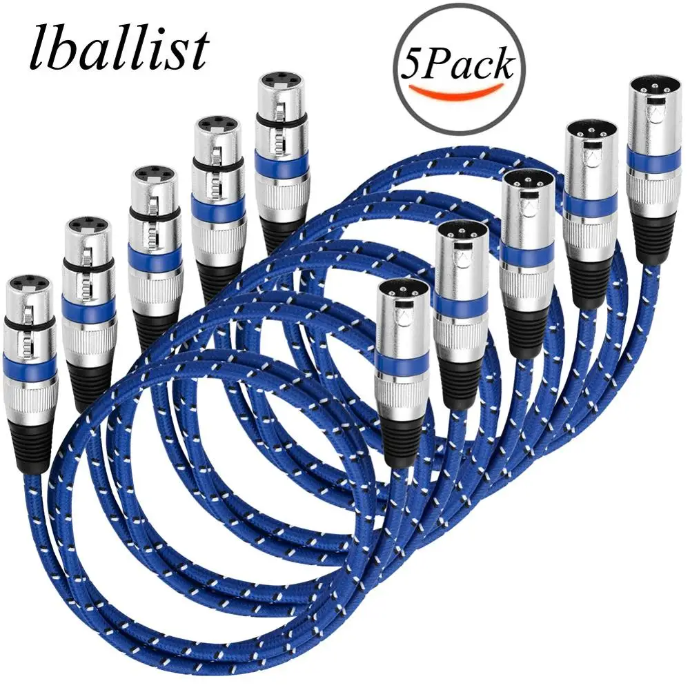 Lballist 3Pin jack нейлоновый плетеный кабель XLR Мужской и Женский удлинитель для