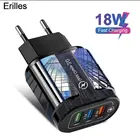 Зарядное устройство с поддержкой быстрой зарядки 3,0 USB, адаптер для настенных зарядных устройств ЕС мобильный телефон для iPhone 12, 11, XR, X, QC3.0, зарядное устройство для Samsung