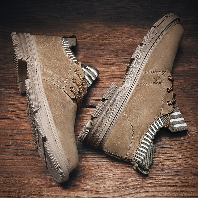 

Sneakers Men's Leather Casual Shoes Man White Leather Safety Mens Causal Boots Fashion Male Shoe Men Outdoor Footwear