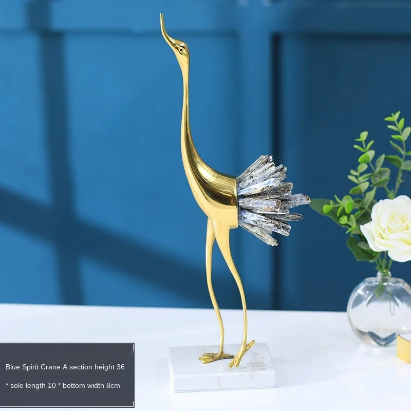 

Free shipping Light luxury furnishing new Chinese style crane crystal home decoration living room porch TV cabinet model