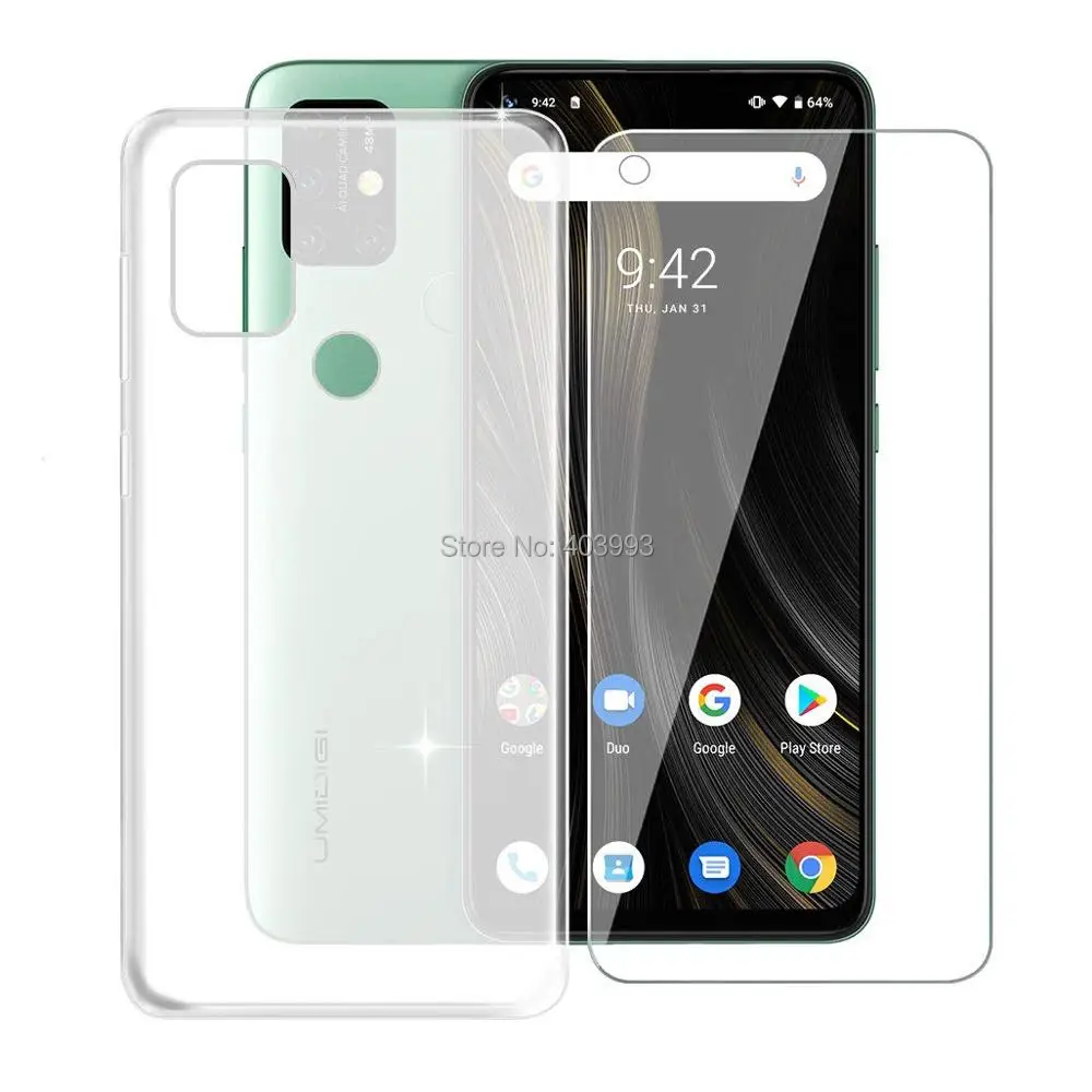 Чехол для UMIDIGI Power 3 роскошный мягкий ТПУ чехол телефона с закаленным стеклом s 6 53