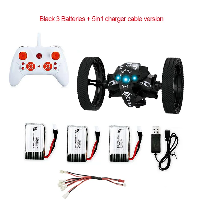803-Black3B 2,4G дистанционное управление Управление игрушки RC автомобиль отказов Jumping автомобиль с гибкими колесами вращение светодиодный ночной Светильник RC автомобиль игрушечный робот подарок для мальчика Дети SJ88 - Цвет: 803-Black3B