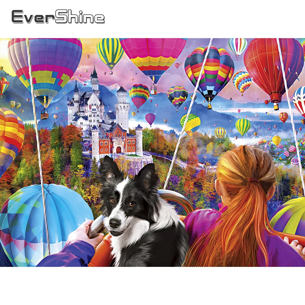 

Алмазная живопись Evershine, пейзаж 5D, DIY, вышивка крестиком, фотография, воздушный шар, мозаика, полная раскладка, настенное искусство