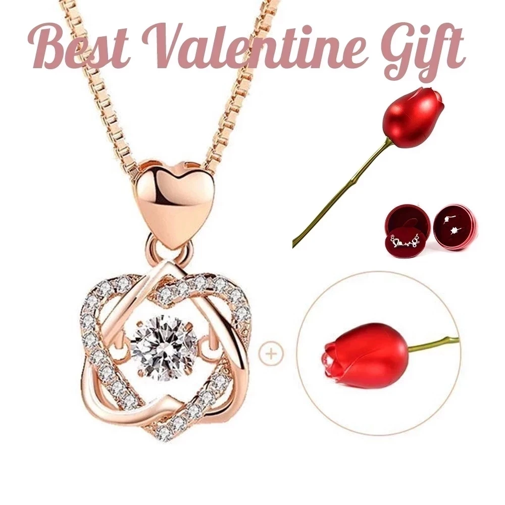 

2021 Valentine Gifts Fashion Rose Flower Jewelry Packaging Cubic Simulation Flower Creative Jewelry Box Double Heart Flower