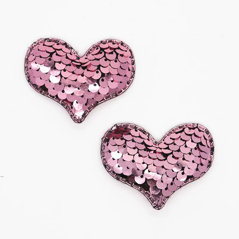 20 шт. двусторонние аппликации в форме сердца с двусторонними пайетками для