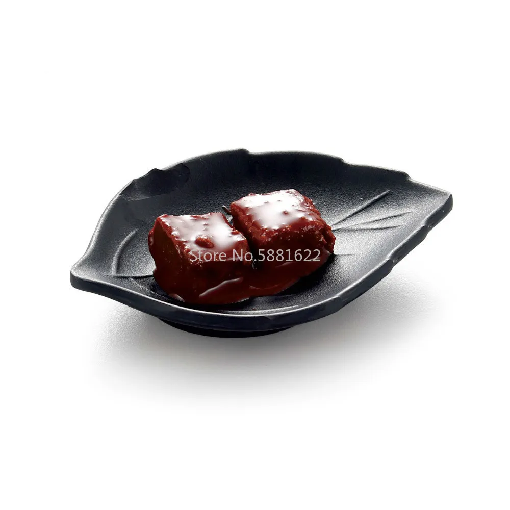 

Europe Passed Small Leaf Shape Dish Doufu Plate Fast Food Chain Restaurant Sauce Dish Low Breakage Probability