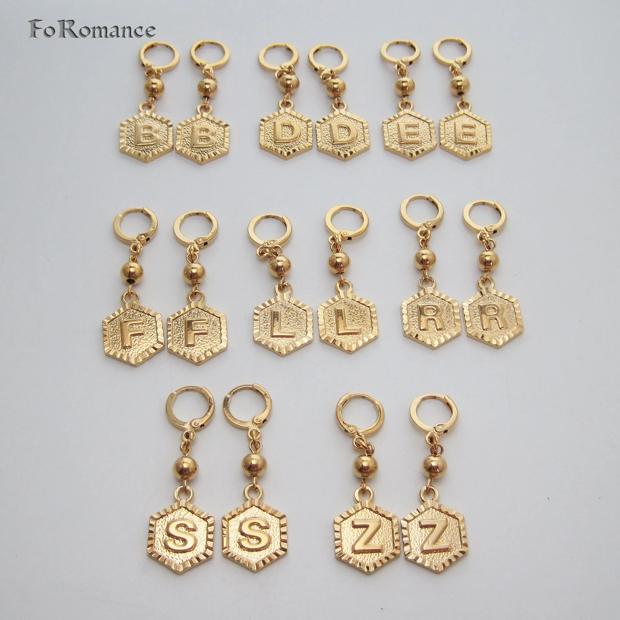 Серьги-подвески Foromance для женщин и девушек многослойные буквы инициалы из