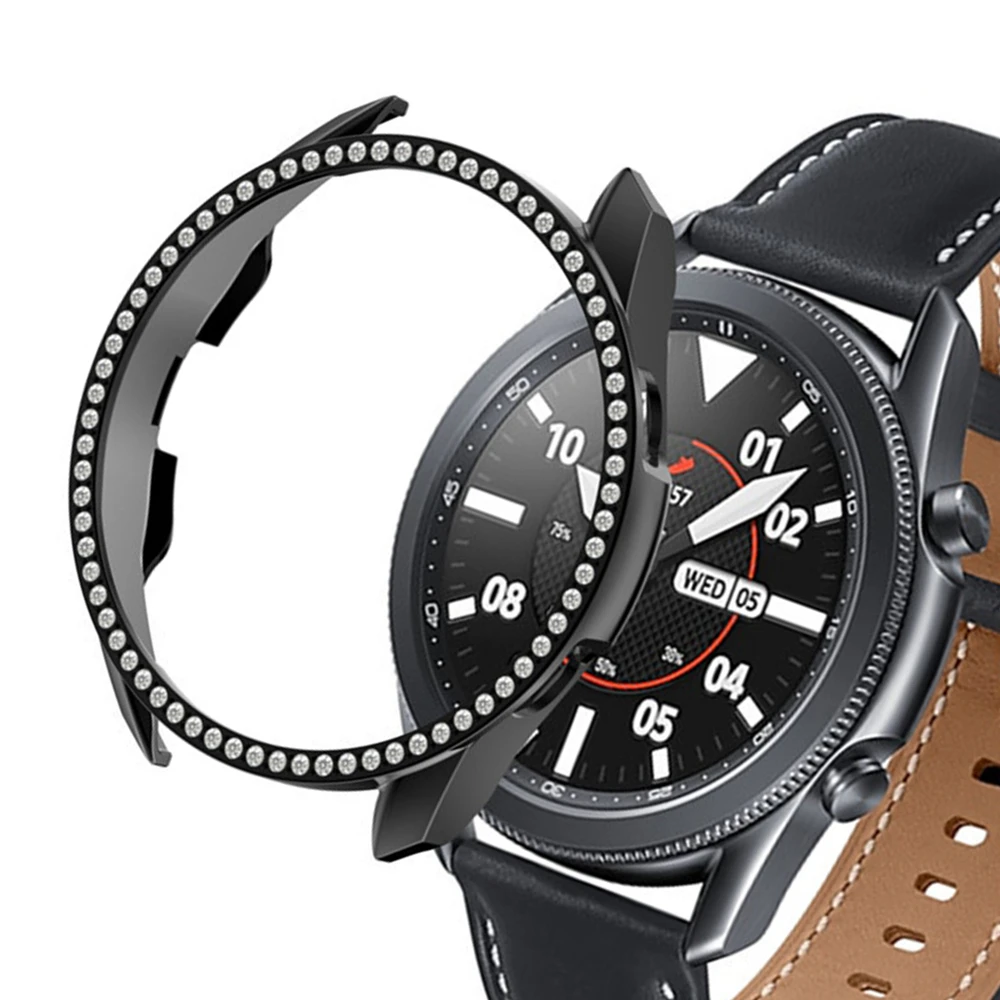 

case for samsung galaxy watch 3 case 45mm 41mm Bling Diamond Bumper Shell for galaxy watch 3 45mm 41mm cases Plated PC Cover