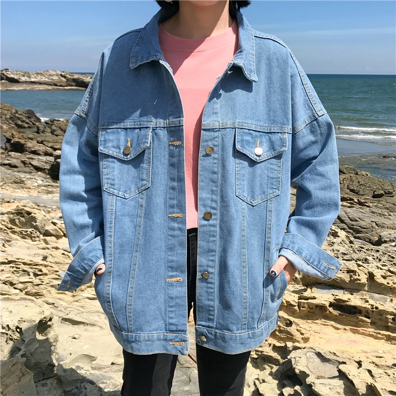 

Jacket With Removable Hood Boyfriend Style / Women's Denim Jacket Oversized Hooded Jeans