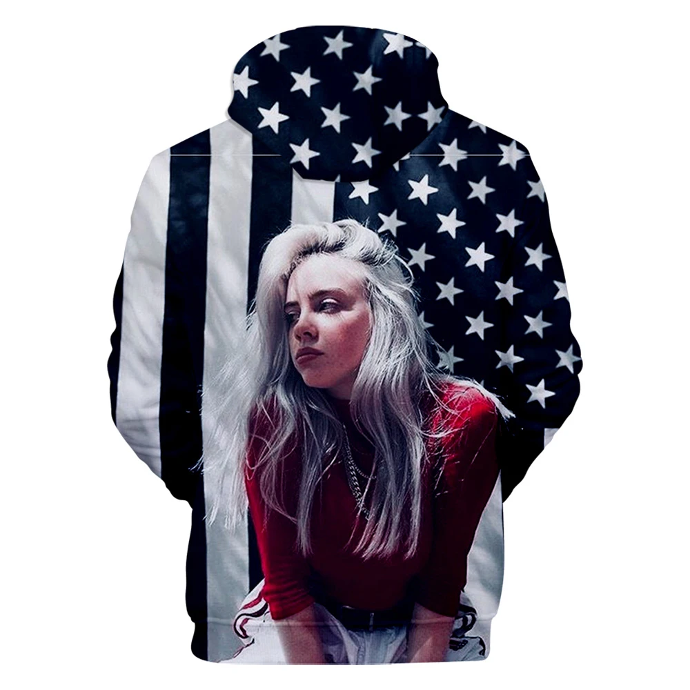 Новые модные толстовки с капюшоном Billie Eilish 3D, популярные мужские и женские пуловеры для мальчиков и девочек, повседневные толстовки Harajuku на осень и зиму